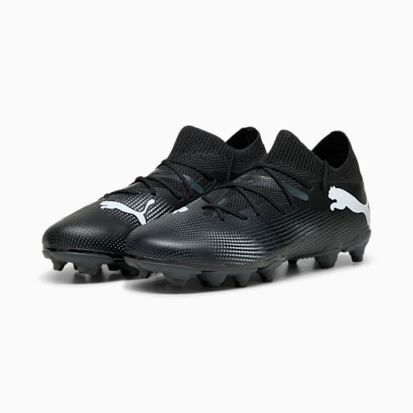 Tacos de fútbol juvenil FUTURE 7 MATCH FG/AG, PUMA Black-PUMA White, extralarge