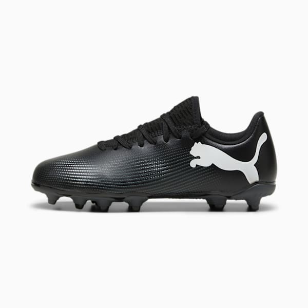 FUTURE 7 PLAY FG/AG Kids' Soccer Cleats, PUMA Black-PUMA White, extralarge