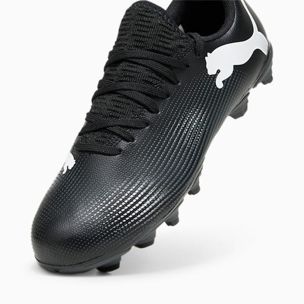FUTURE 7 PLAY FG/AG Kids' Soccer Cleats, PUMA Black-PUMA White, extralarge