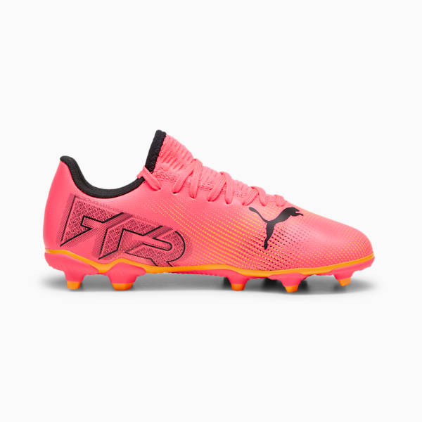 Tacos de fútbol juvenil FUTURE 7 PLAY FG/AG, Sunset Glow-PUMA Black-Sun Stream, extralarge