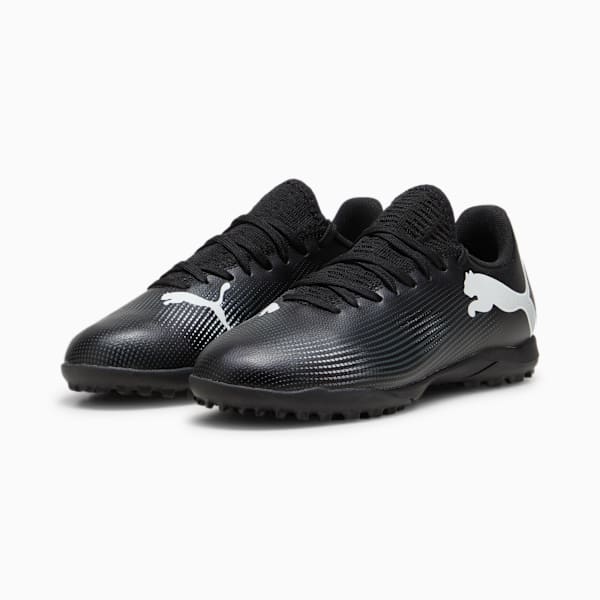 FUTURE 7 PLAY Turf Training Big Kids' Soccer Cleats, PUMA Black-PUMA White, extralarge