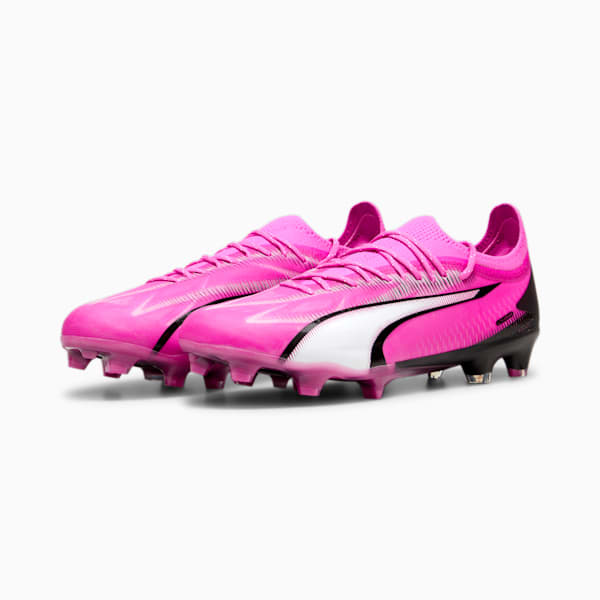 ULTRA ULTIMATE Firm Ground/Artificial Ground Men's Soccer Cleats, Poison Pink-PUMA White-PUMA Black, extralarge