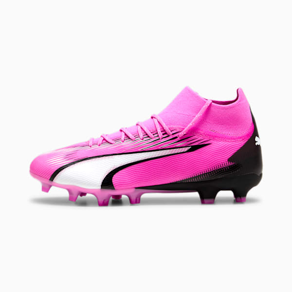 ULTRA PRO Firm Ground/Artificial Ground Men's Soccer Cleats, Poison Pink-PUMA White-PUMA Black, extralarge