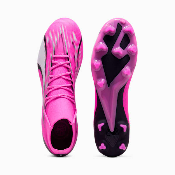 Tacos de fútbol para hombre ULTRA PRO FG/AG, Poison Pink-PUMA White-PUMA Black, extralarge