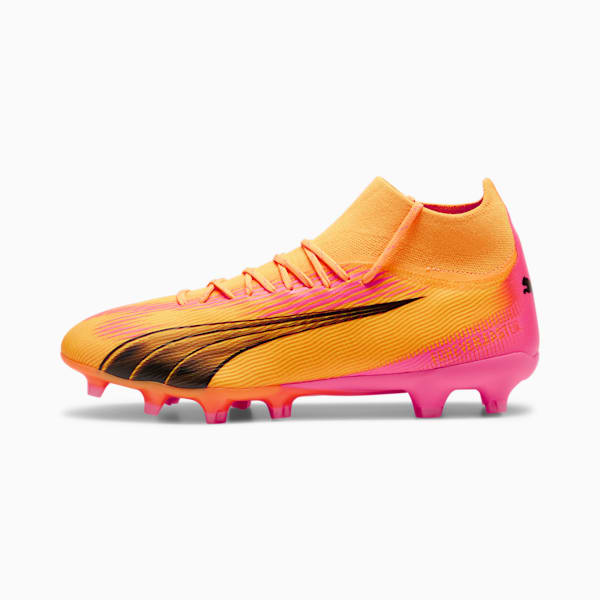 ULTRA PRO Firm Ground/Artificial Ground Men's Soccer Cleats, Sun Stream-PUMA Black-Sunset Glow, extralarge