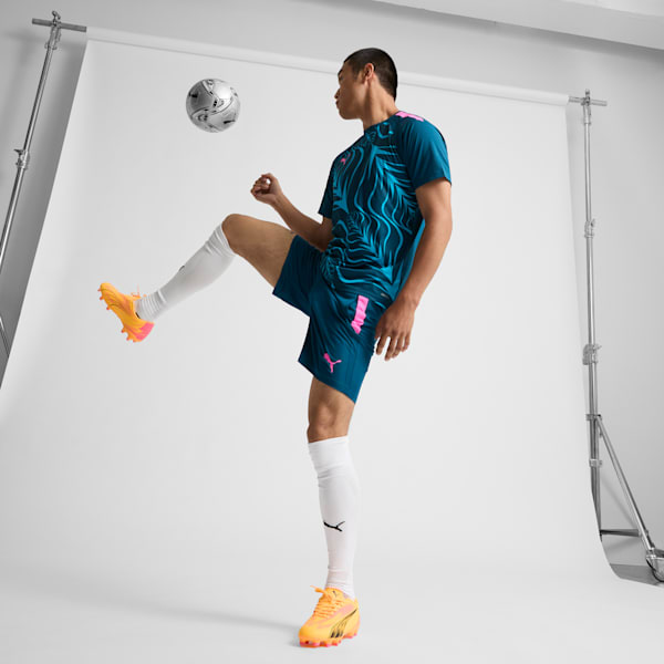 ULTRA PLAY Firm Ground/Artificial Ground Men's Soccer Cleats, Sun Stream-PUMA Black-Sunset Glow, extralarge