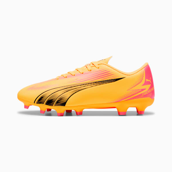 Tacos de fútbol para hombre ULTRA PLAY FG/AG, Sun Stream-PUMA Black-Sunset Glow, extralarge