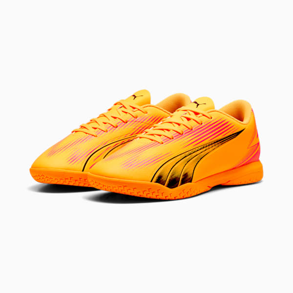 ULTRA PLAY Indoor Training Men's Soccer Cleats, Sun Stream-PUMA Black-Sunset Glow, extralarge