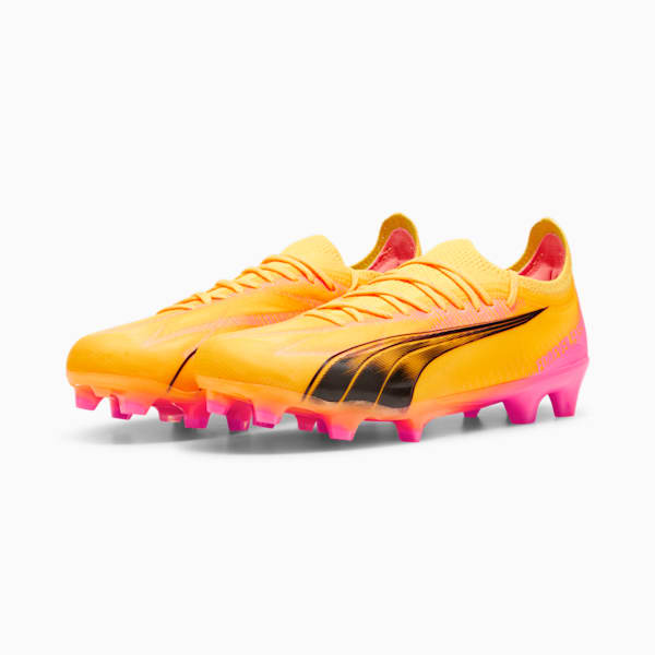 ULTRA ULTIMATE Firm Ground/Artificial Ground Women's Soccer Cleats, Sun Stream-PUMA Black-Sunset Glow, extralarge