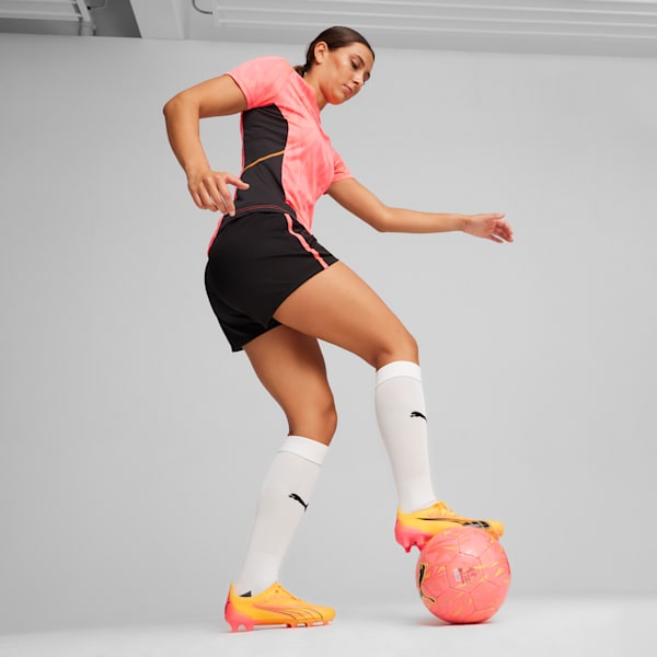 Tacos de fútbol para mujer ULTRA ULTIMATE FG/AG, Sun Stream-PUMA Black-Sunset Glow, extralarge