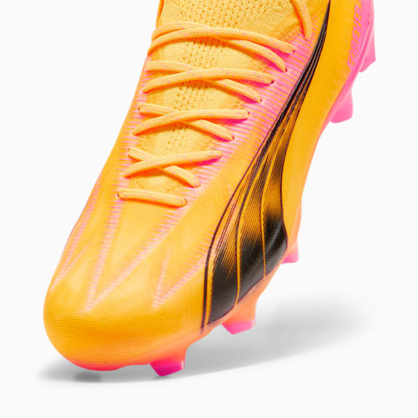 Tacos de fútbol para mujer ULTRA ULTIMATE FG/AG, Sun Stream-PUMA Black-Sunset Glow, extralarge