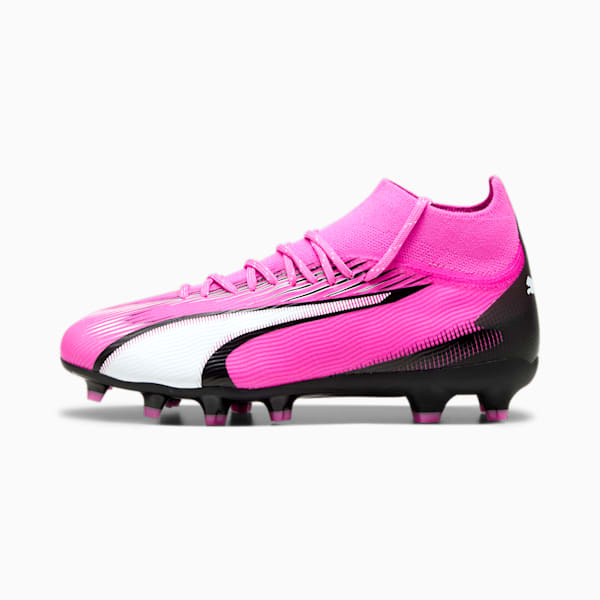 ULTRA PRO FG/AG Big Kids' Soccer Cleats, Poison Pink-PUMA White-PUMA Black, extralarge