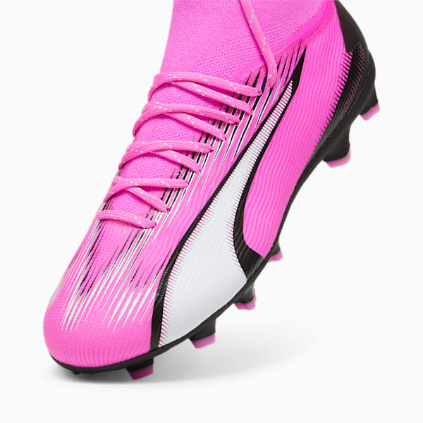 ULTRA PRO Firm Ground/Artificial Ground Big Kids' Soccer Cleats, Poison Pink-PUMA White-PUMA Black, extralarge