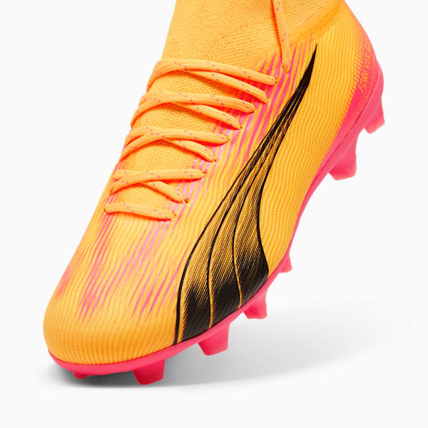 ULTRA PRO Firm Ground/Artificial Ground Kids' Soccer Cleats, Sun Stream-PUMA Black-Sunset Glow, extralarge