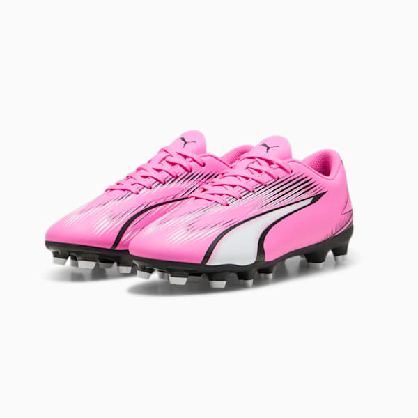 ULTRA PLAY Firm Ground/Artificial Ground Big Kids' Soccer Cleats, Poison Pink-PUMA White-PUMA Black, extralarge