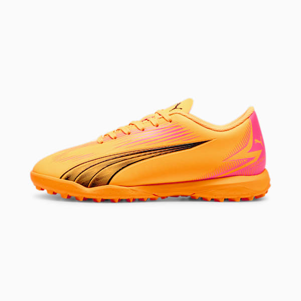 ULTRA PLAY Turf Trainer Big Kids' Soccer Cleats, Sun Stream-PUMA Black-Sunset Glow, extralarge