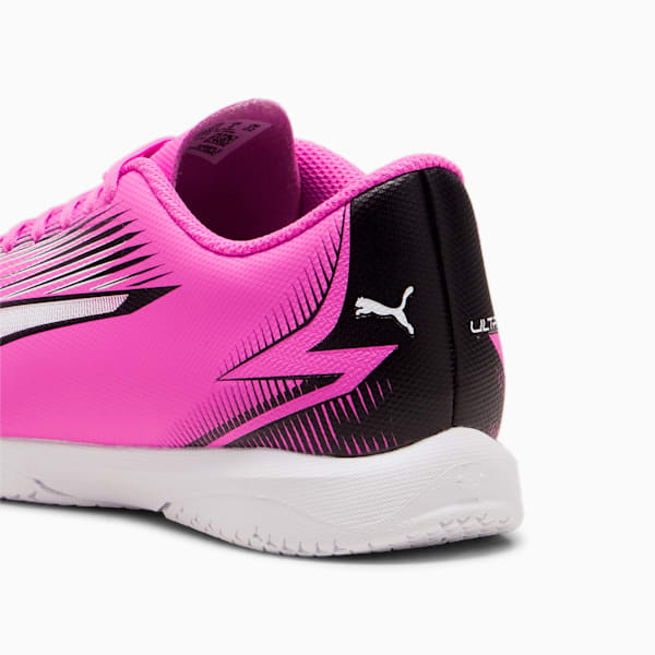 ULTRA PLAY Indoor Trainer Big Kids' Soccer Cleats, Poison Pink-PUMA White-PUMA Black, extralarge