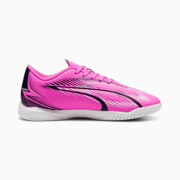 ULTRA PLAY Indoor Trainer Big Kids' Soccer Cleats, Poison Pink-PUMA White-PUMA Black, extralarge