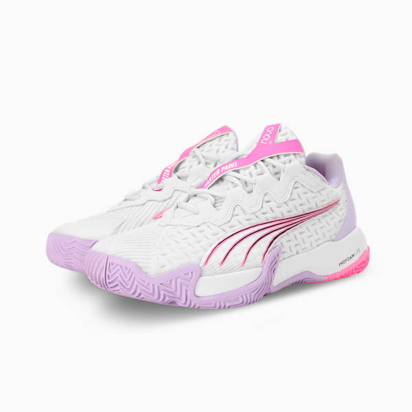 NOVA Elite Women's Padel Shoes, Silver Mist-PUMA White-Vivid Violet, extralarge-IND
