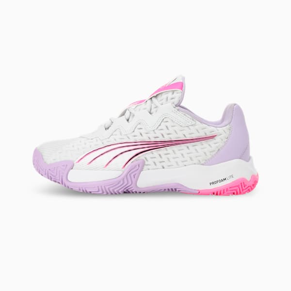 NOVA Elite Women's Padel Shoes, Silver Mist-PUMA White-Vivid Violet, extralarge-IND