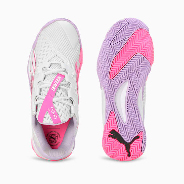 NOVA Elite Women's Padel Shoes, Silver Mist-PUMA White-Vivid Violet, extralarge-IND