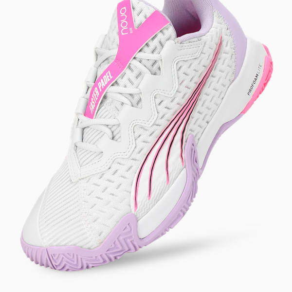 NOVA Elite Women's Padel Shoes, Silver Mist-PUMA White-Vivid Violet, extralarge-IND