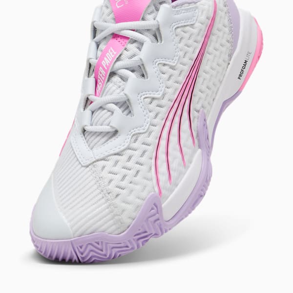 NOVA Elite Women's Court Shoes, Silver Mist-PUMA White-Vivid Violet, extralarge