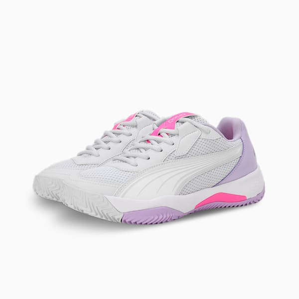 NOVA Court Women's Padel Shoes, Silver Mist-PUMA White-Vivid Violet, extralarge-IND