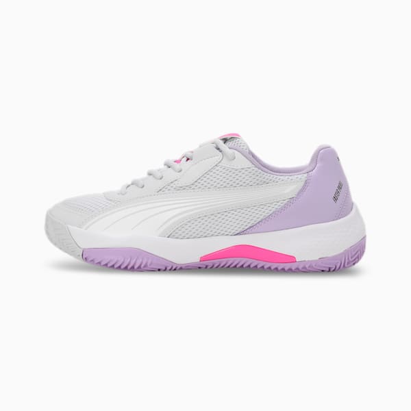 NOVA Court Women's Padel Shoes, Silver Mist-PUMA White-Vivid Violet, extralarge-IND