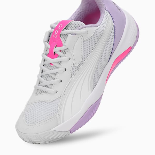 NOVA Court Women's Padel Shoes, Silver Mist-PUMA White-Vivid Violet, extralarge-IND