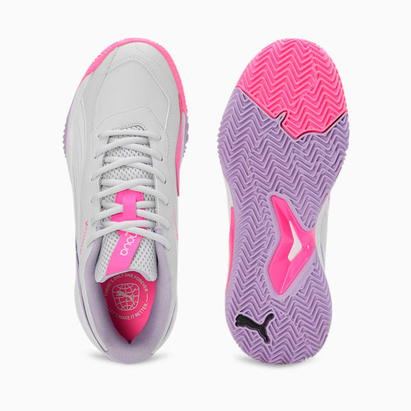 NOVA Smash Women's Padel Shoes, Silver Mist-PUMA White-Vivid Violet, extralarge-IND