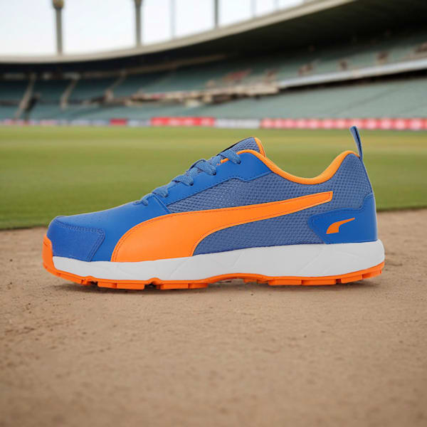 Cricket High Run Men's Shoes, Bluemazing-Orange Glow-PUMA White, extralarge-IND