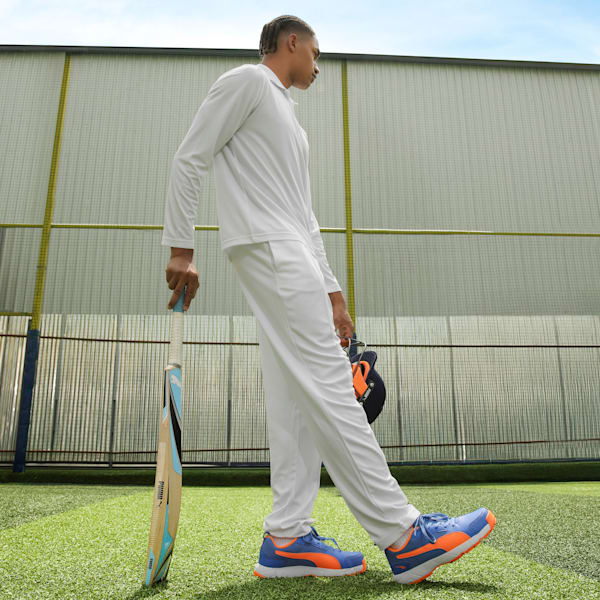 Cricket High Run Men's Shoes, Bluemazing-Orange Glow-PUMA White, extralarge-IND