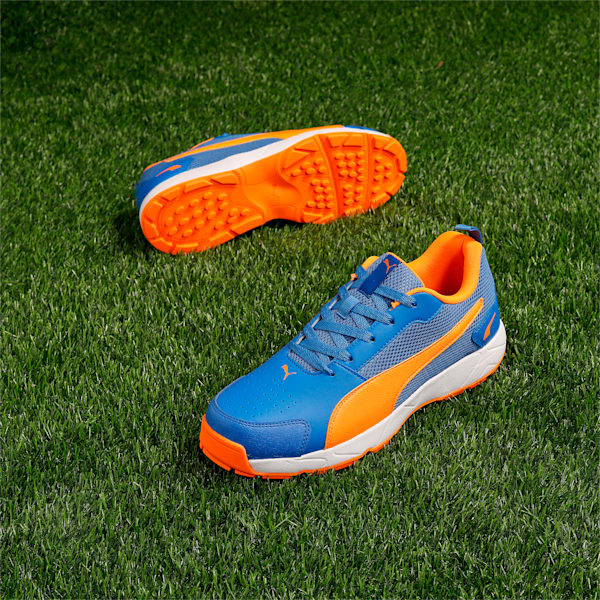 Cricket High Run Men's Shoes, Bluemazing-Orange Glow-PUMA White, extralarge-IND