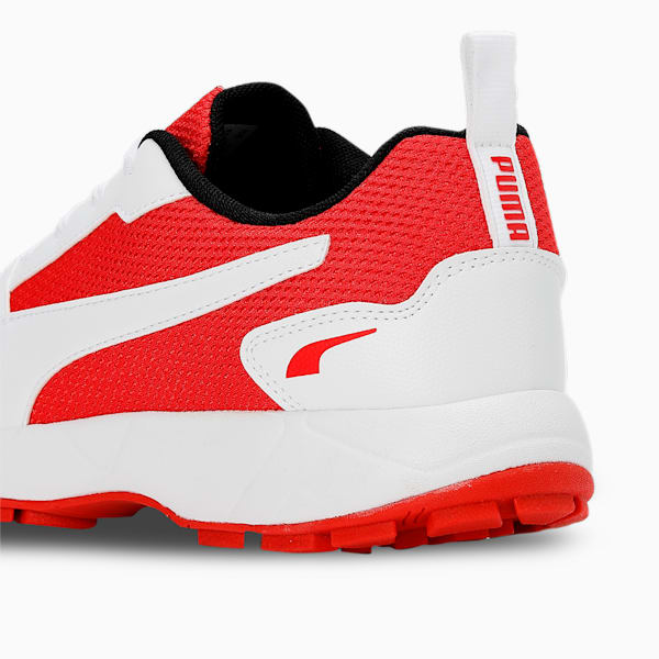 Cricket High Run Men's Shoes, PUMA White-Burnt Red-PUMA Black, extralarge-IND