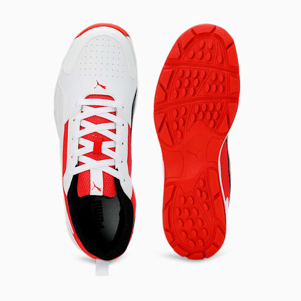 Cricket High Run Men's Shoes, PUMA White-Burnt Red-PUMA Black, extralarge-IND