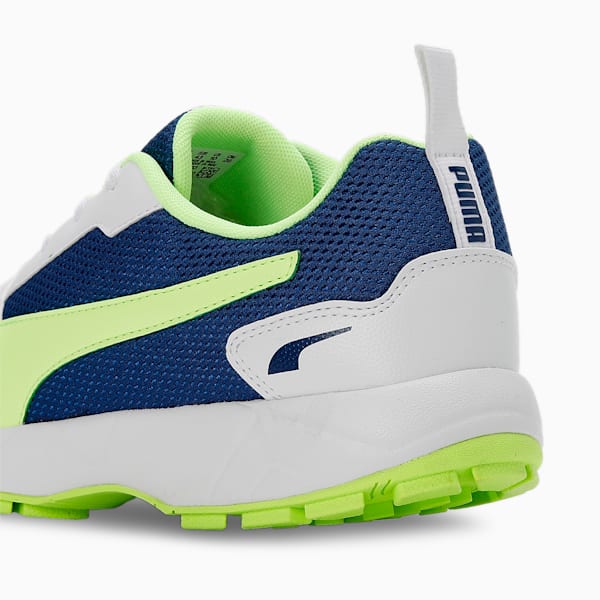 Cricket High Run Men's Shoes, PUMA White-Blazing Blue-Fast Yellow, extralarge-IND