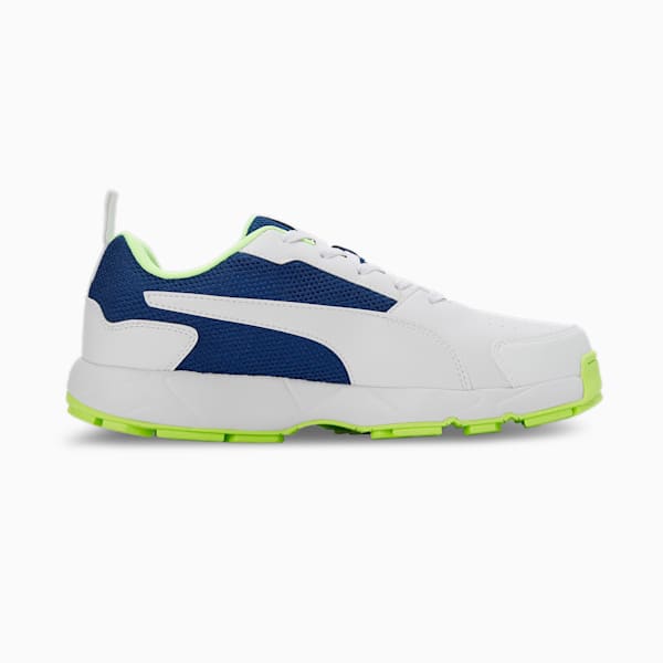 Cricket High Run Men's Shoes, PUMA White-Blazing Blue-Fast Yellow, extralarge-IND