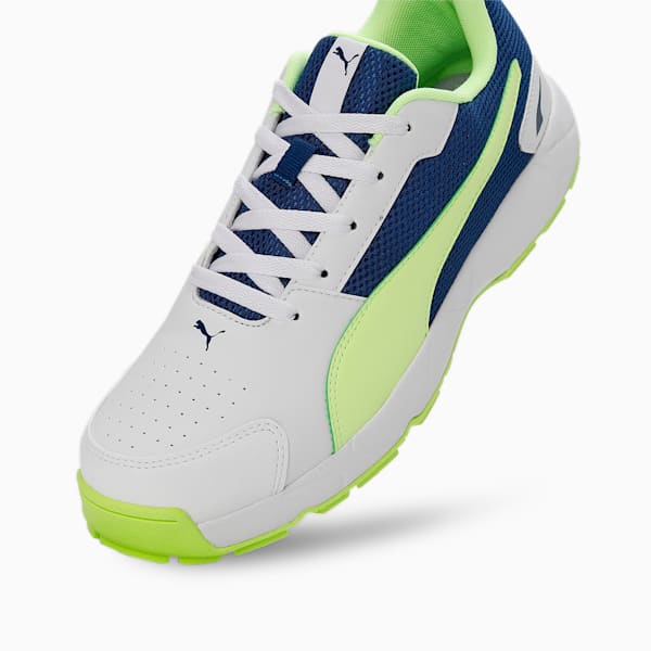 Cricket High Run Men's Shoes, PUMA White-Blazing Blue-Fast Yellow, extralarge-IND