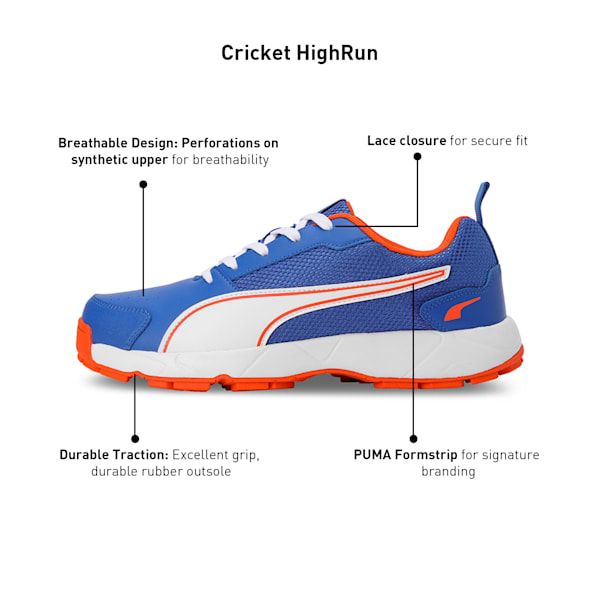 Cricket High Run Men's Shoes, Royal Sapphire-PUMA White-Cayenne Pepper, extralarge-IND