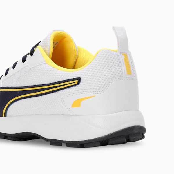 Cricket High Run Men's Shoes, PUMA White-Pelé Yellow-PUMA Navy, extralarge-IND