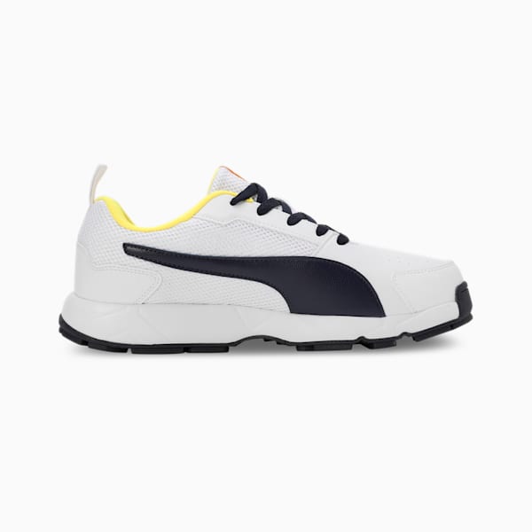 Cricket High Run Men's Shoes, PUMA White-Pelé Yellow-PUMA Navy, extralarge-IND