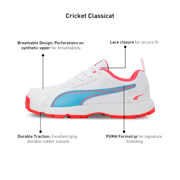Cricket High Run Men's Shoes, PUMA White-Ethereal Blue, extralarge-IND