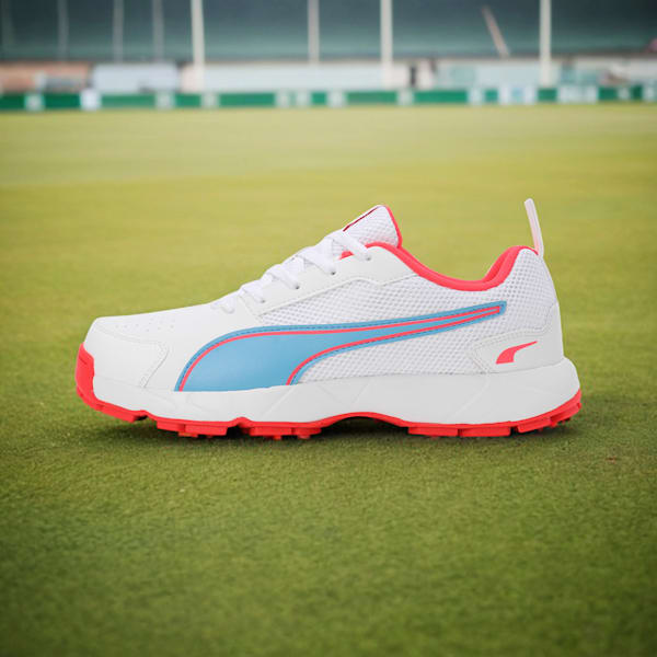 Cricket High Run Men's Shoes, PUMA White-Ethereal Blue, extralarge-IND
