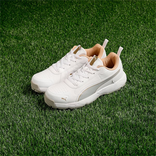 Puma white cricket shoes sale