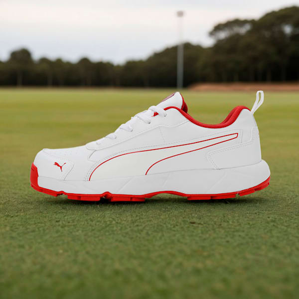 Cricket Classic Cat Men's Shoes, PUMA White-Grey Dawn-Red Blast, extralarge-IND