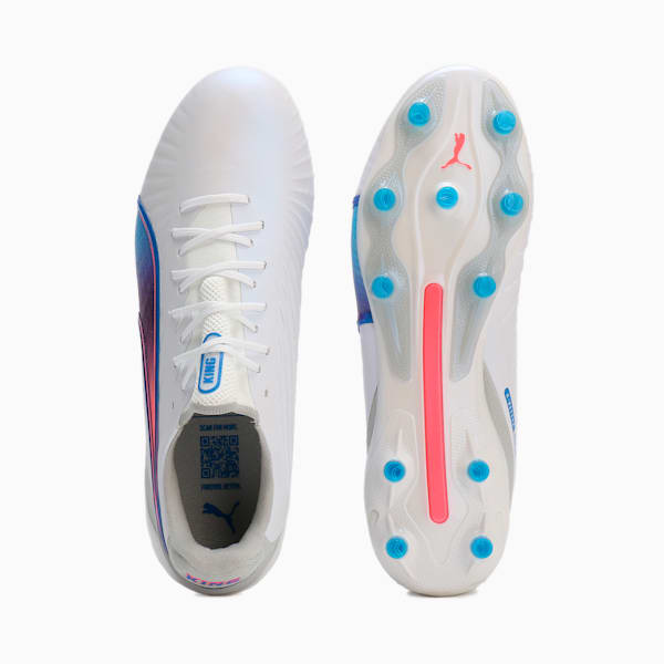 メンズ キング アルティメット FG/AG サッカースパイク, PUMA White-Bluemazing-Flat Light Gray-Sunset Glow, extralarge-JPN