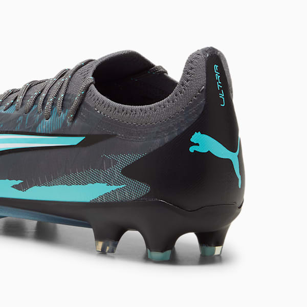 ULTRA ULTIMATE RUSH Firm Ground/Artificial Ground Men's Soccer Cleats, Strong Gray-PUMA White-Elektro Aqua, extralarge