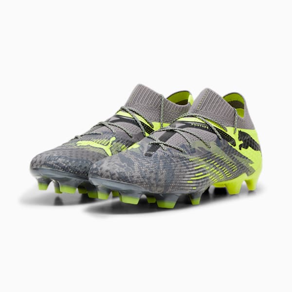 FUTURE 7 ULTIMATE RUSH Firm Ground/Artificial Ground Men's Soccer Cleats, Strong Gray-Cool Dark Gray-Electric Lime, extralarge