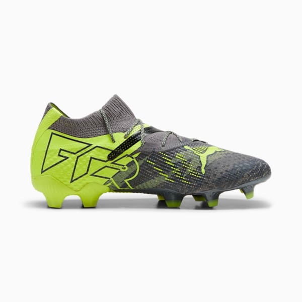 FUTURE 7 ULTIMATE RUSH Firm Ground/Artificial Ground Men's Soccer Cleats, Strong Gray-Cool Dark Gray-Electric Lime, extralarge